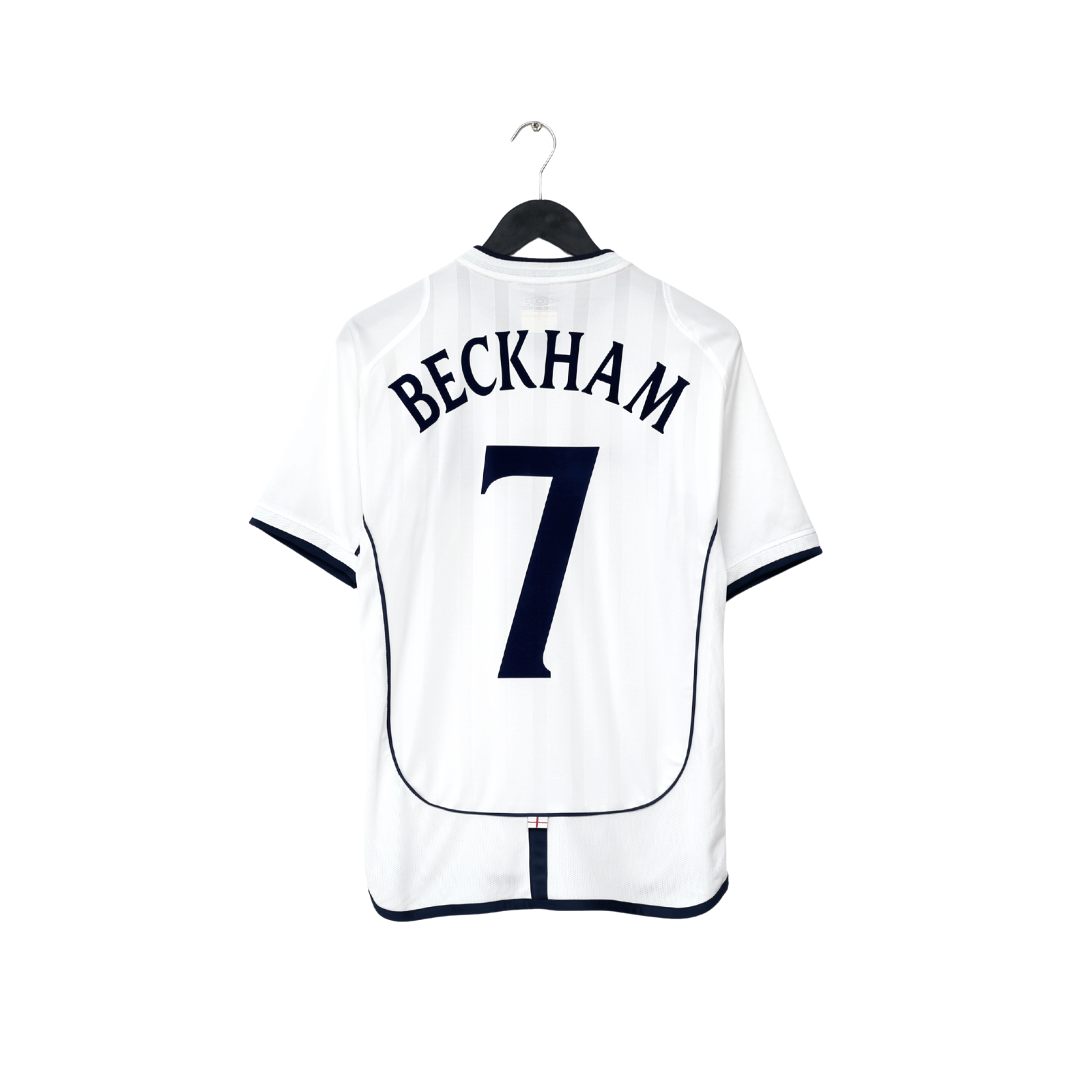 2001/03 BECKHAM #7 England Vintage Umbro Home Greece Football Shirt (S) WC 2002