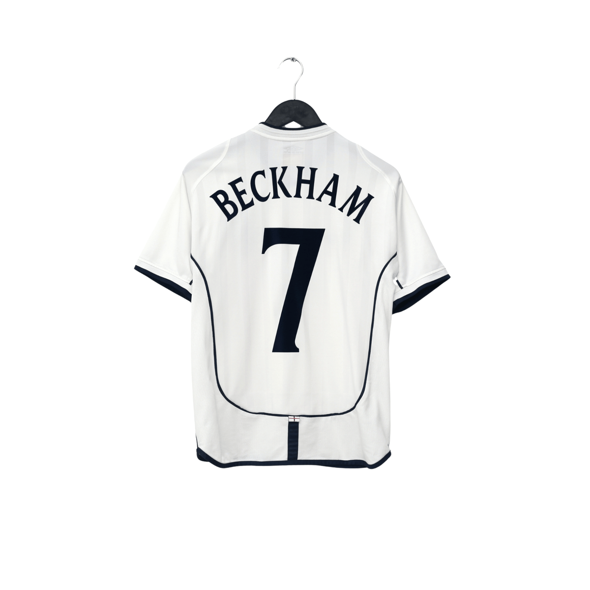 2001/03 Beckham #7 England Vintage Umbro Home Greece Football Shirt (S) WC 2002
