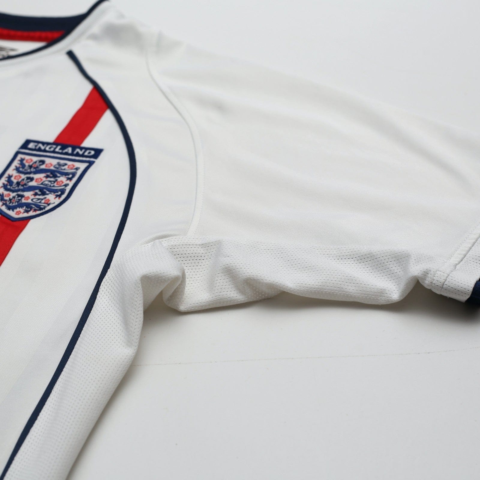 2001/03 Beckham #7 England Vintage Umbro Home Greece Football Shirt (S) WC 2002