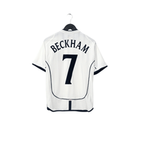 2001/03 Beckham #7 England Vintage Umbro Home Greece Football Shirt (S) WC 2002