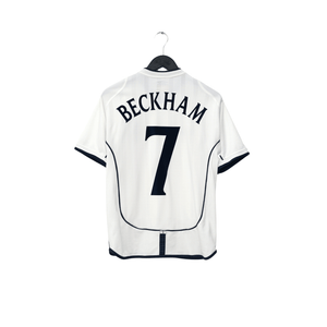 2001/03 Beckham #7 England Vintage Umbro Home Greece Football Shirt (S) WC 2002