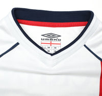 2001/03 BECKHAM #7 England Vintage Umbro Home Greece Football Shirt (S) WC 2002