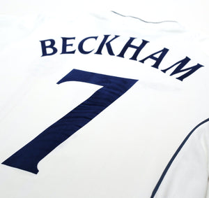 2001/03 BECKHAM #7 England Vintage Umbro Home Greece Football Shirt (S) WC 2002