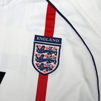 2001/03 Beckham #7 England Vintage Umbro Home Greece Football Shirt (XL)