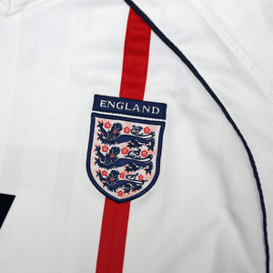 2001/03 Beckham #7 England Vintage Umbro Home Greece Football Shirt (XL)