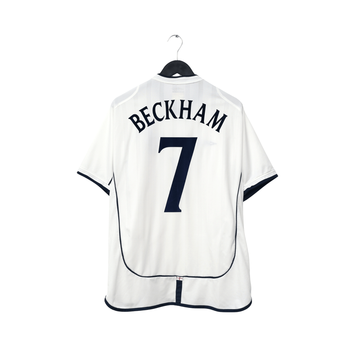 2001/03 Beckham #7 England Vintage Umbro Home Greece Football Shirt (XL)