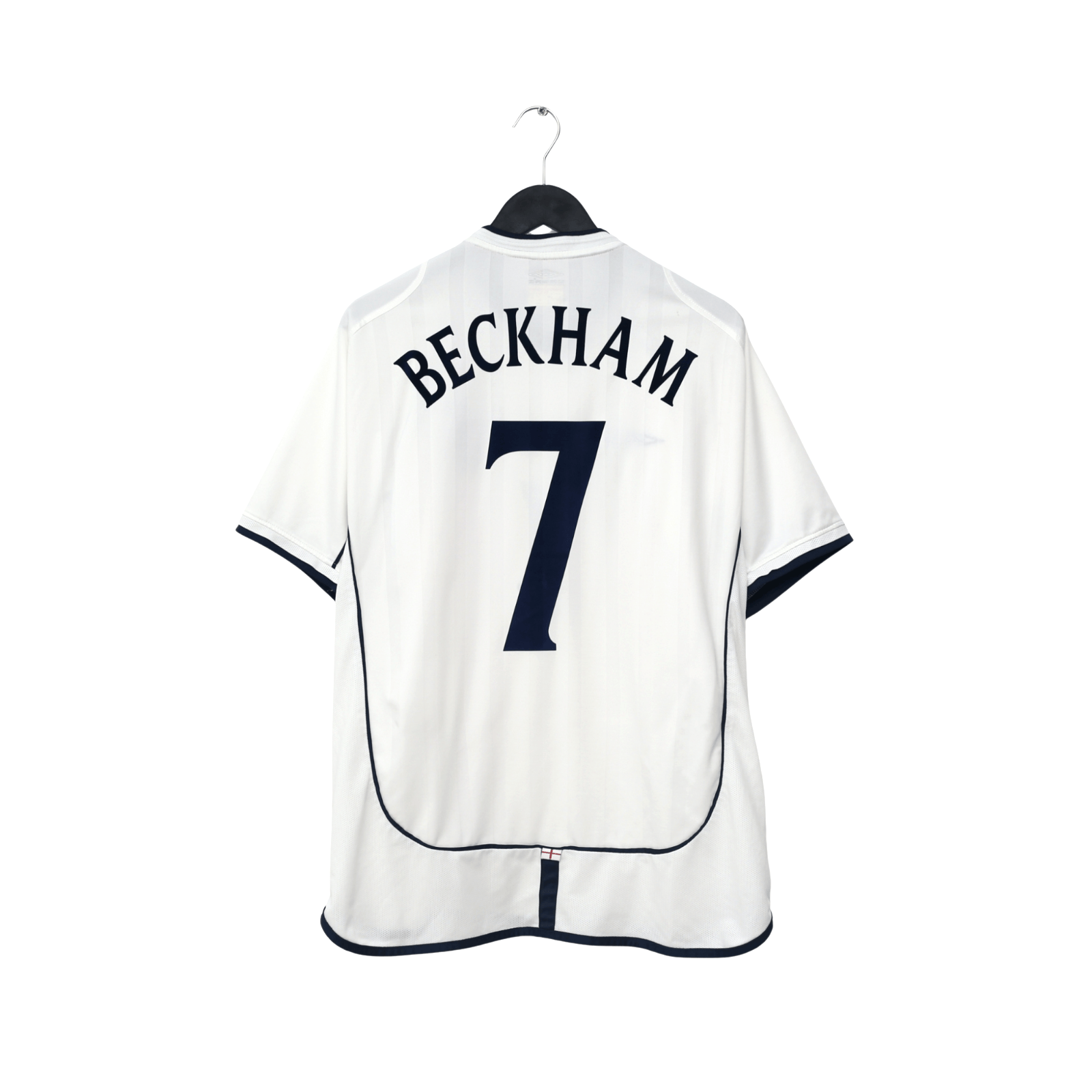 2001/03 Beckham #7 England Vintage Umbro Home Greece Football Shirt (XL)
