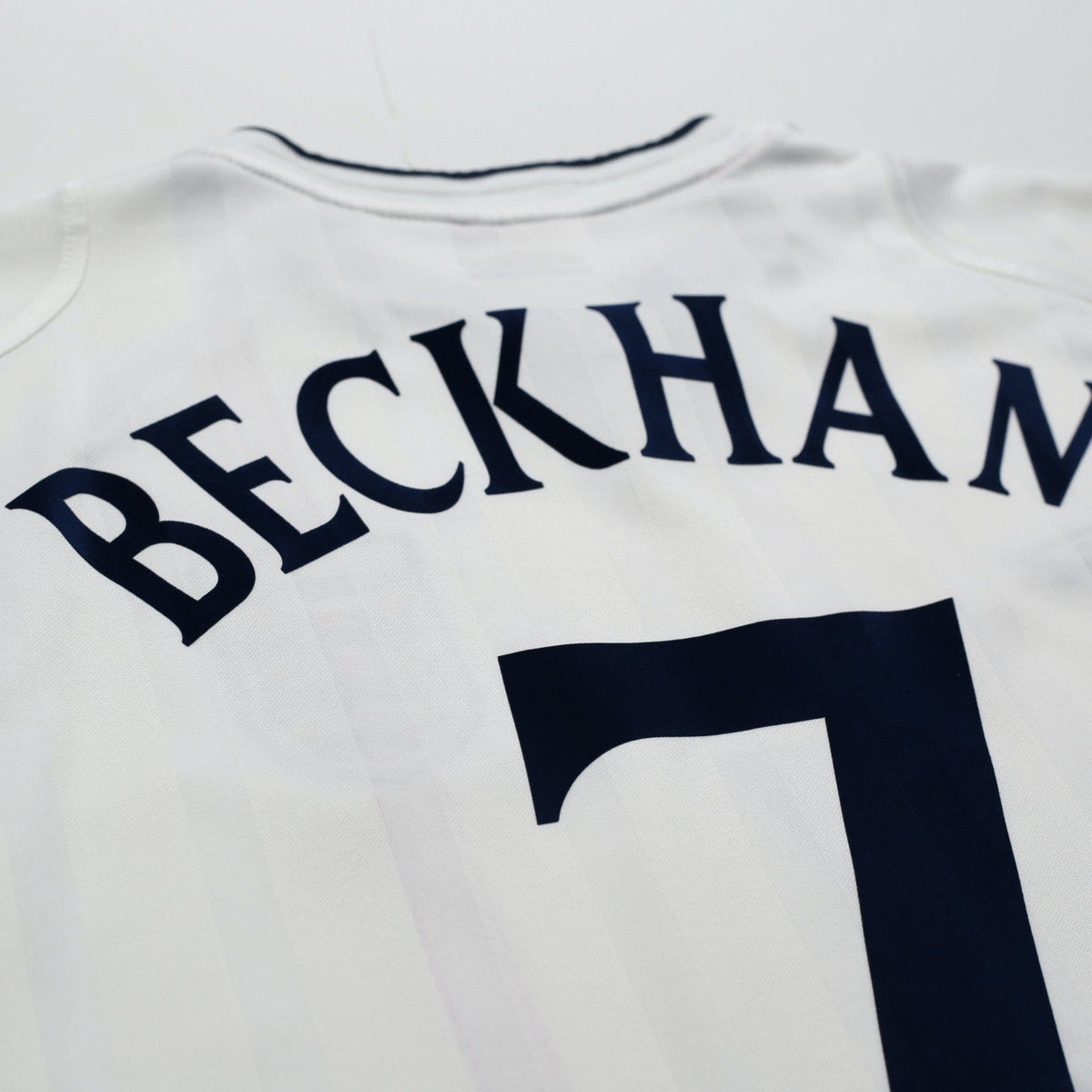 2001/03 Beckham #7 England Vintage Umbro Home Greece Football Shirt (XL)