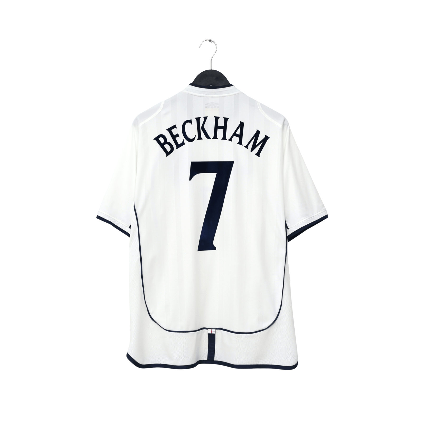 2001/03 Beckham #7 England Vintage Umbro Home Greece Football Shirt (XL)