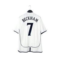 2001/03 Beckham #7 England Vintage Umbro Home Greece Football Shirt (XL)