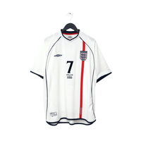 2001/03 Beckham #7 England Vintage Umbro Home Greece Football Shirt (XL)