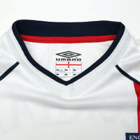 2001/03 Beckham #7 England Vintage Umbro Home Greece Football Shirt (XL)