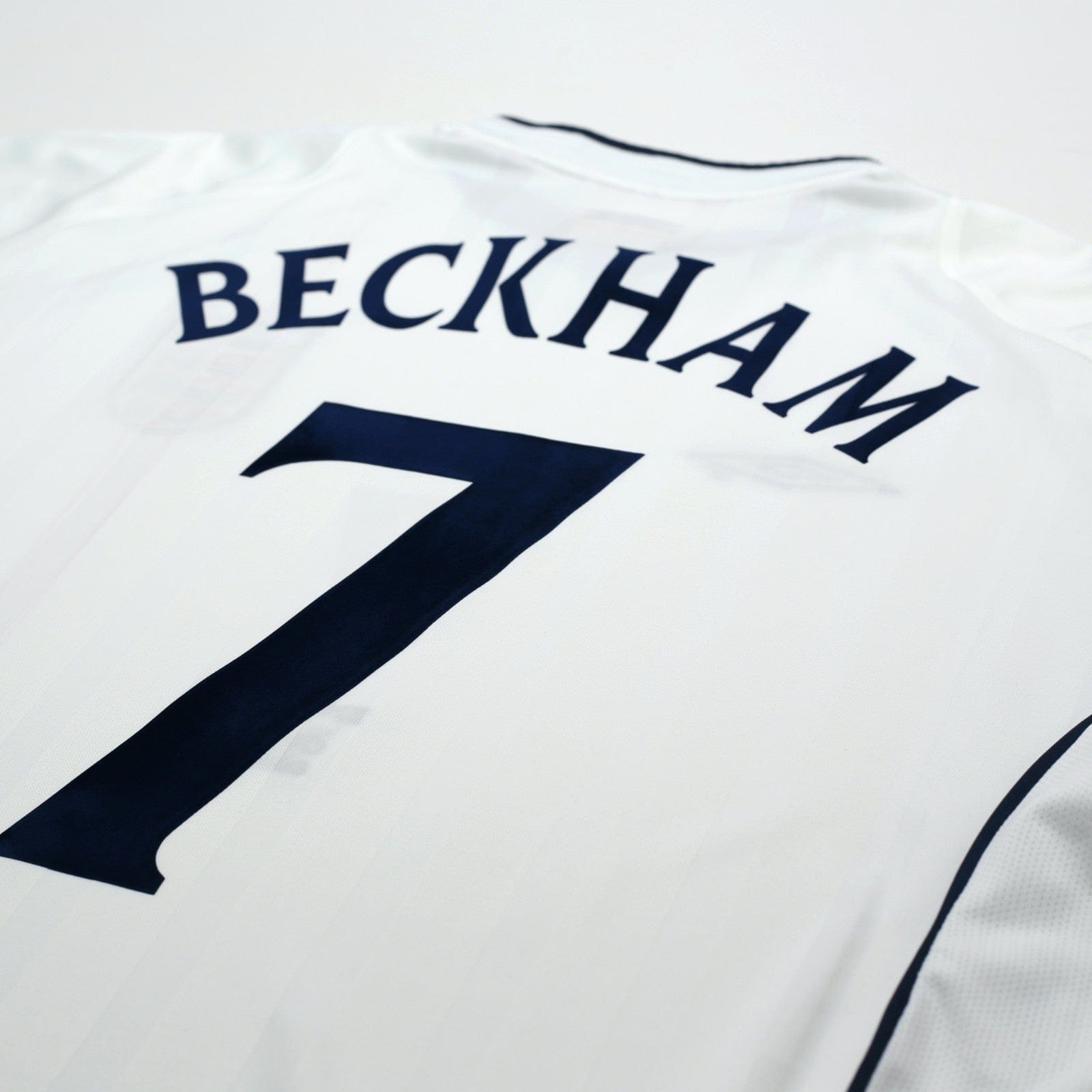 2001/03 Beckham #7 England Vintage Umbro Home Greece Football Shirt (XL)