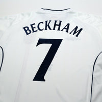 2001/03 Beckham #7 England Vintage Umbro Home Greece Football Shirt (XL)