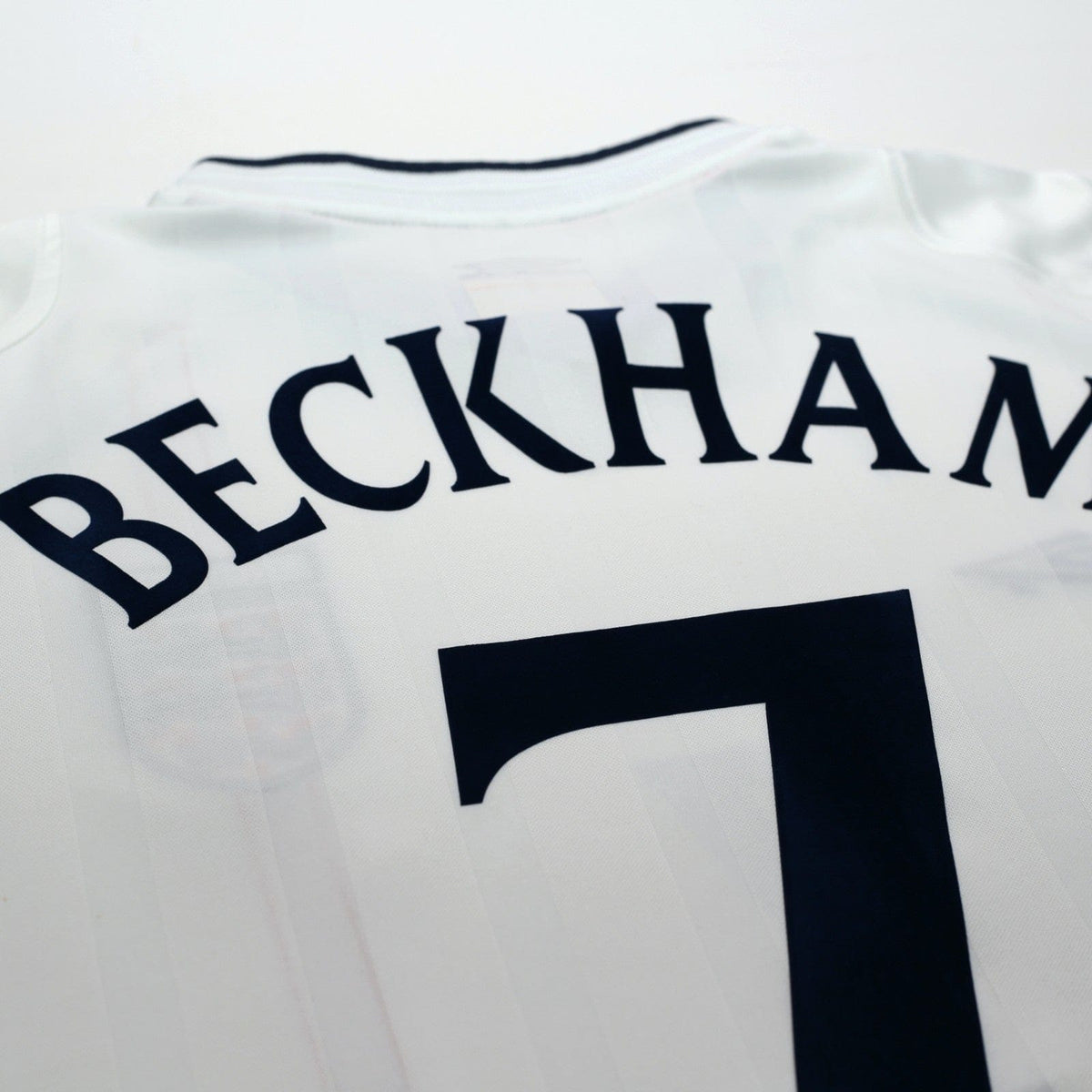 2001/03 Beckham #7 England Vintage Umbro Home Greece Football Shirt (XL)