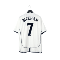 2001/03 Beckham #7 England Vintage Umbro Home Greece Football Shirt (XL)