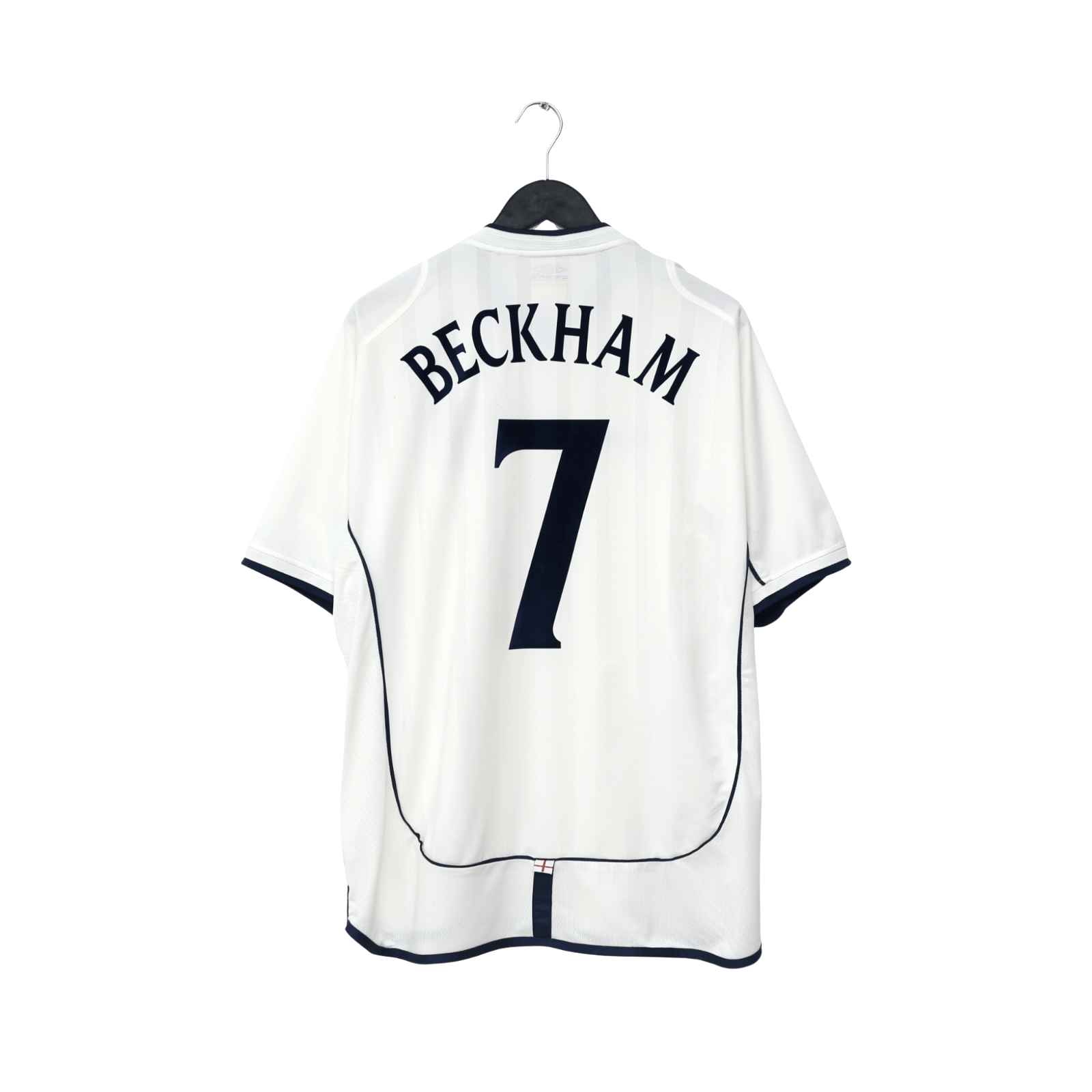 2001/03 Beckham #7 England Vintage Umbro Home Greece Football Shirt (XL)