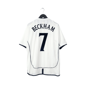 2001/03 Beckham #7 England Vintage Umbro Home Greece Football Shirt (XL)