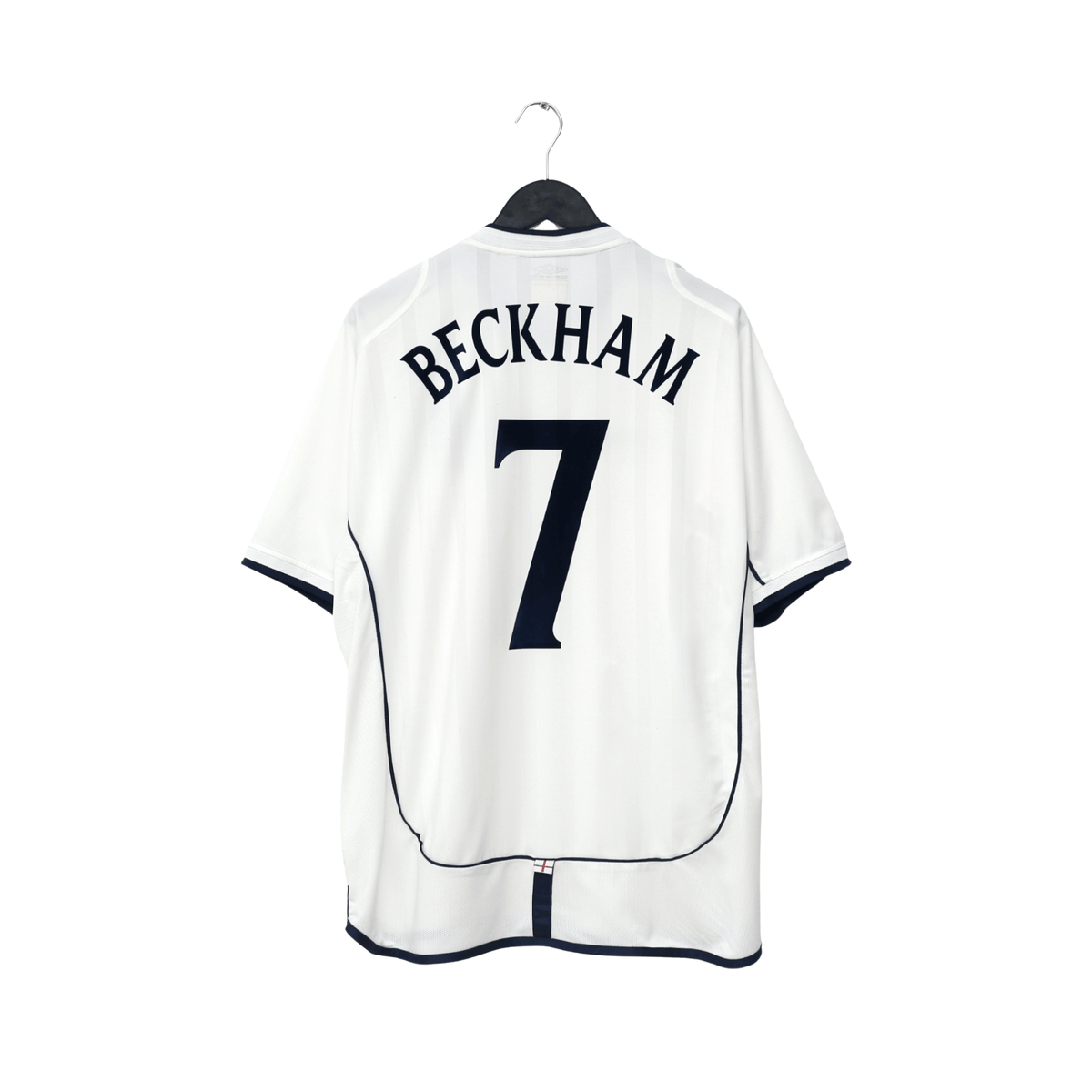 2001/03 Beckham #7 England Vintage Umbro Home Greece Football Shirt (XL)