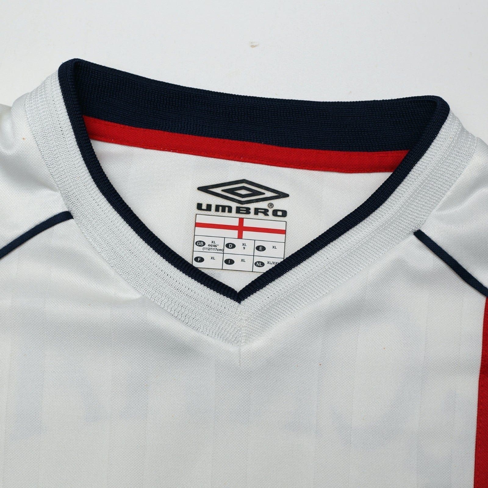 2001/03 Beckham #7 England Vintage Umbro Home Greece Football Shirt (XL)