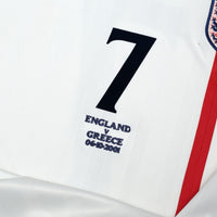 2001/03 Beckham #7 England Vintage Umbro Home Greece Football Shirt (XL)