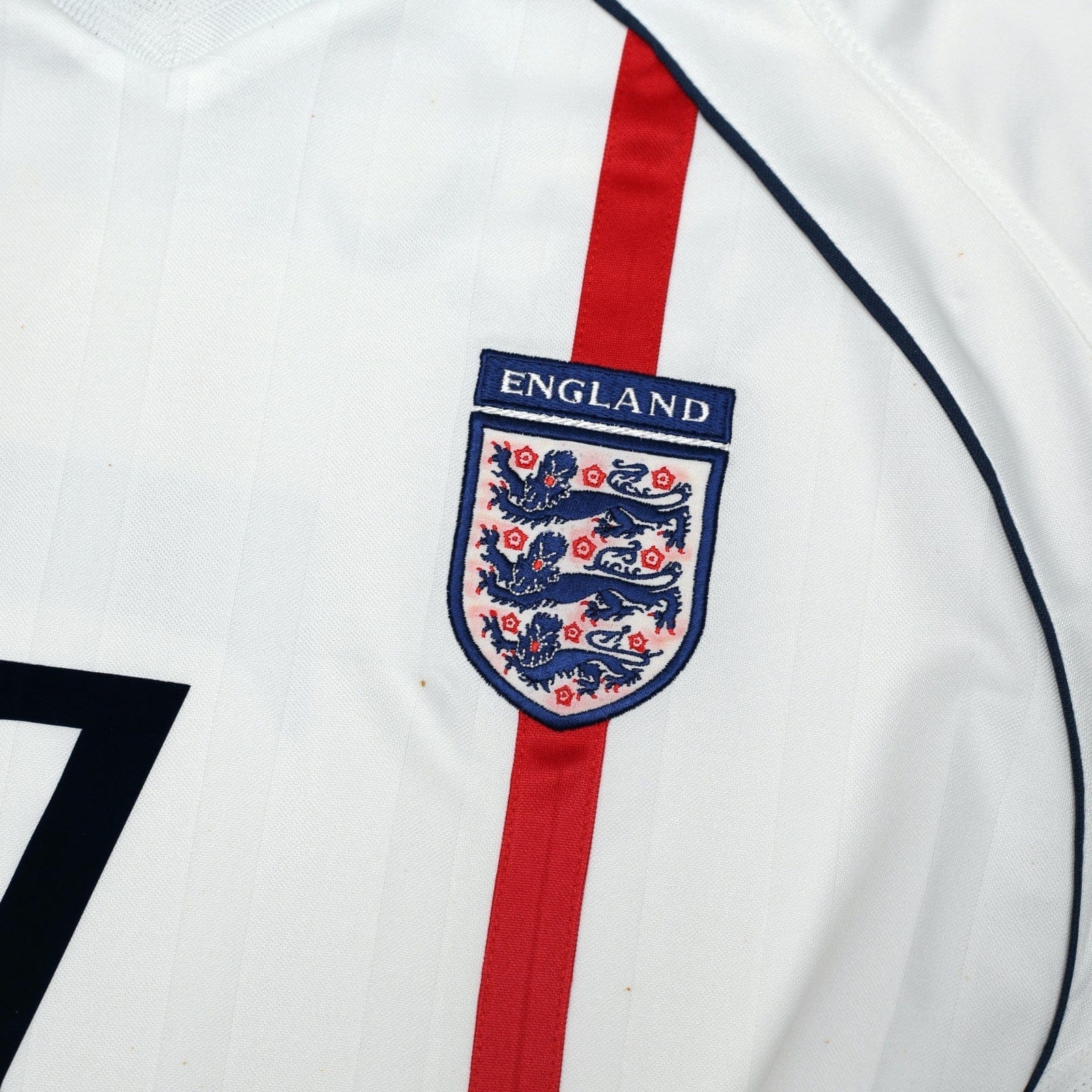 2001/03 Beckham #7 England Vintage Umbro Home Greece Football Shirt (XL)