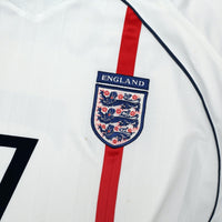 2001/03 Beckham #7 England Vintage Umbro Home Greece Football Shirt (XL)