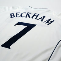 2001/03 Beckham #7 England Vintage Umbro Home Greece Football Shirt (XL)