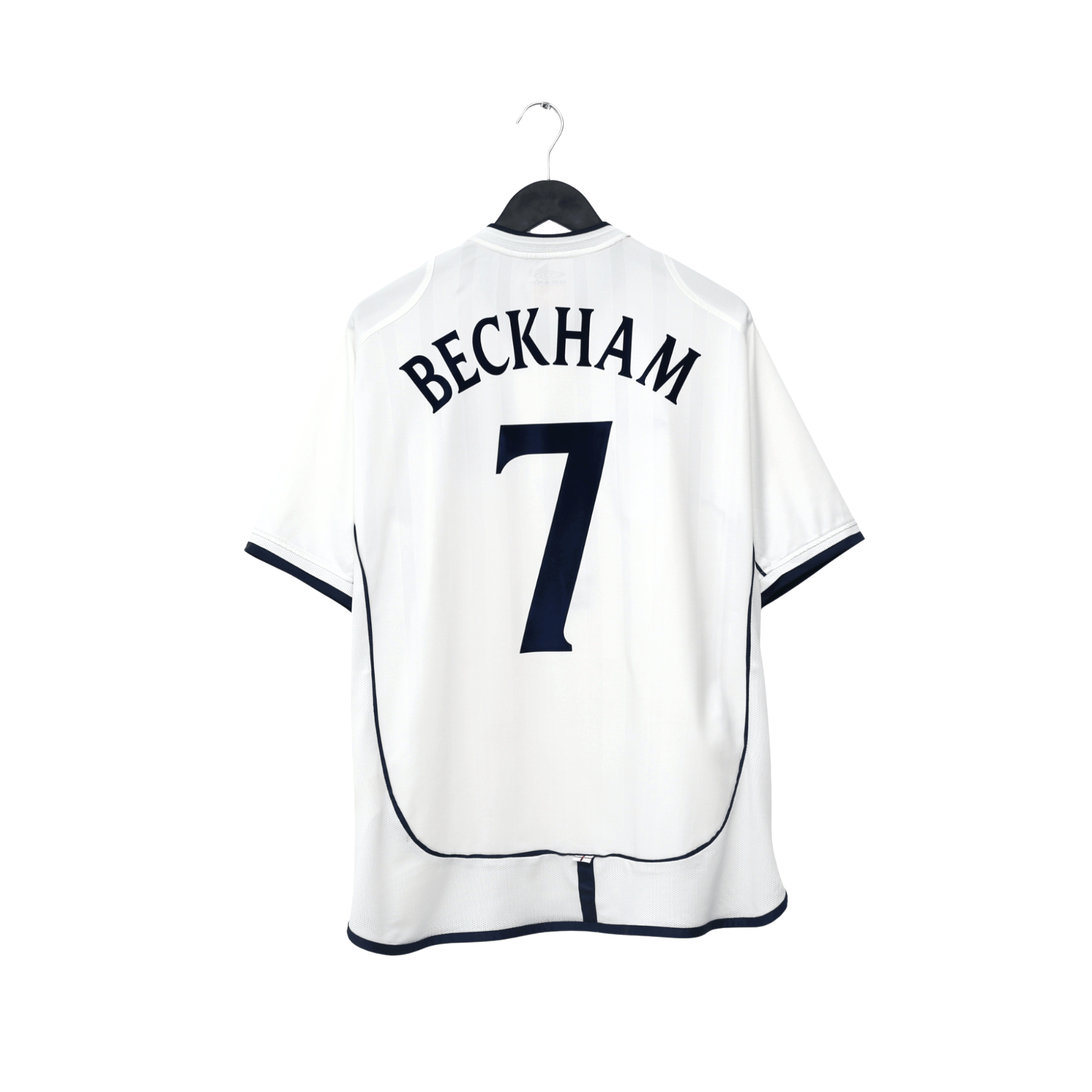 2001/03 Beckham #7 England Vintage Umbro Home Greece Football Shirt (XL)