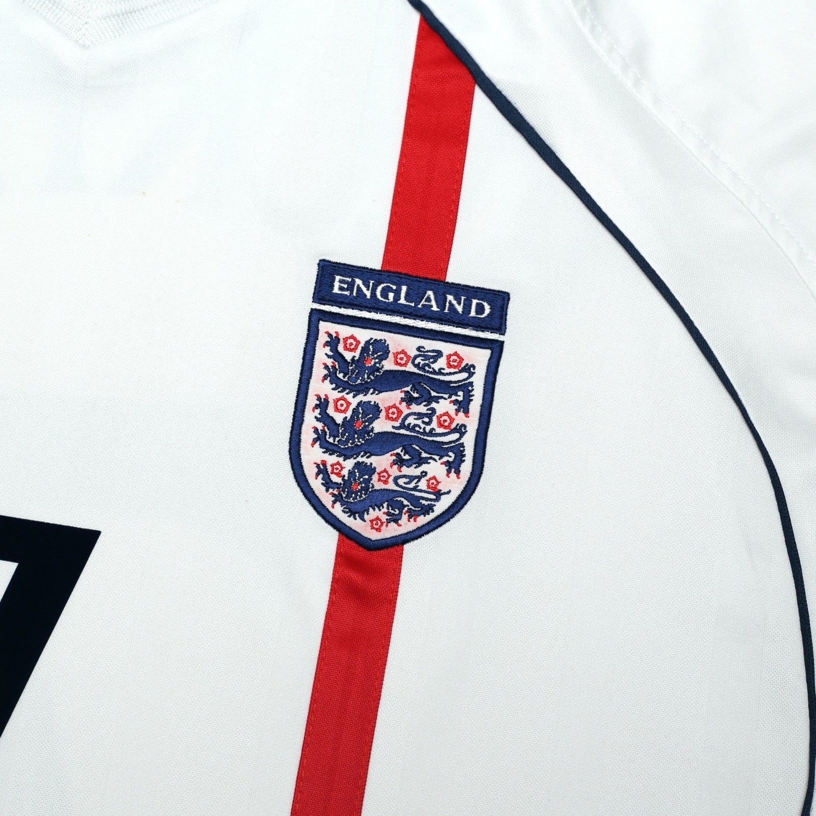 2001/03 Beckham #7 England Vintage Umbro Home Greece Football Shirt (XL)