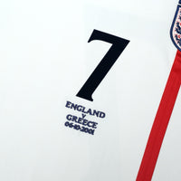 2001/03 Beckham #7 England Vintage Umbro Home Greece Football Shirt (XL)