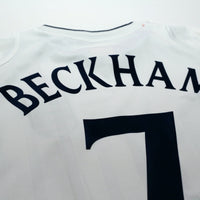 2001/03 Beckham #7 England Vintage Umbro Home Greece Football Shirt (XL)