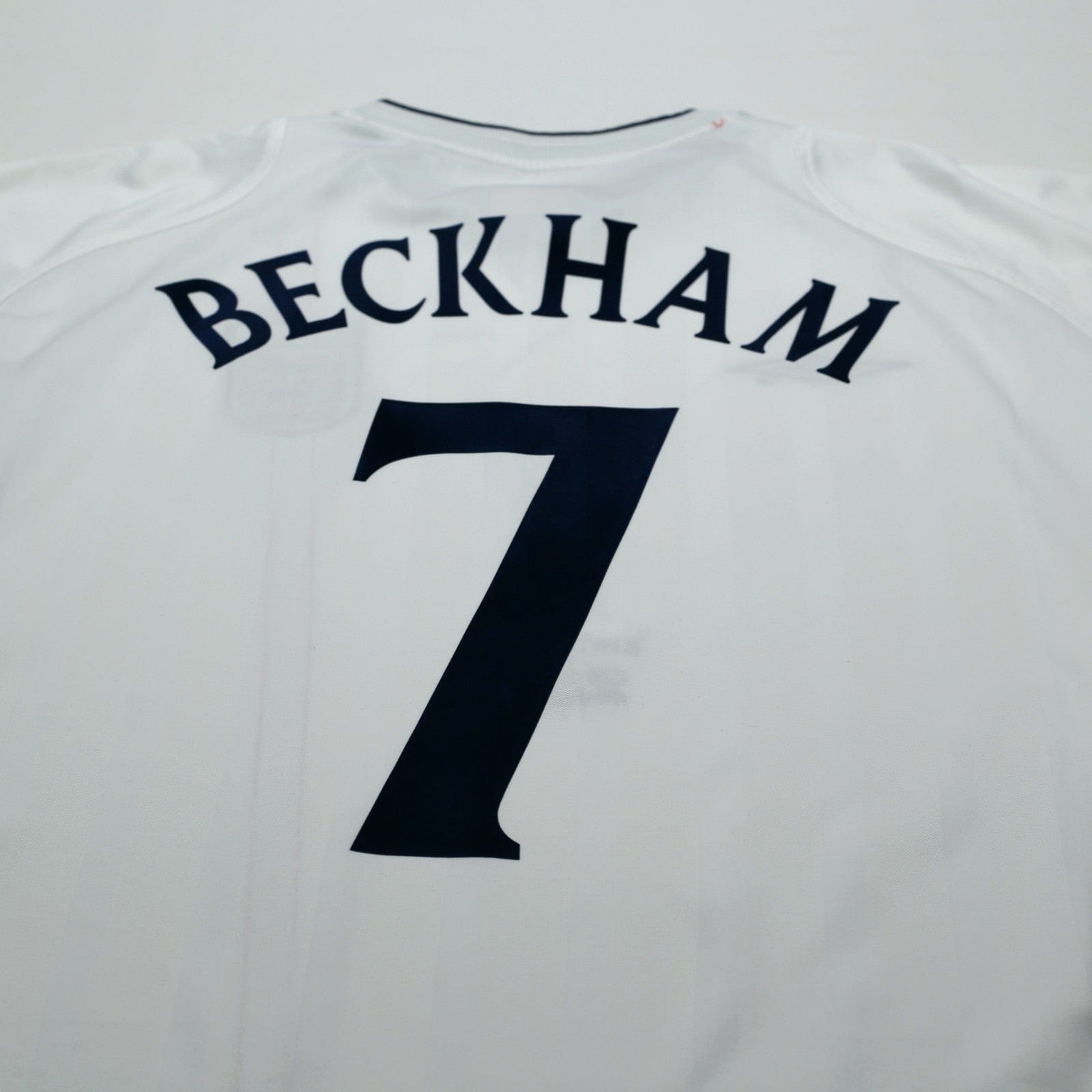2001/03 Beckham #7 England Vintage Umbro Home Greece Football Shirt (XL)