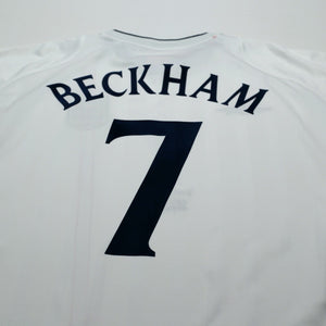 2001/03 Beckham #7 England Vintage Umbro Home Greece Football Shirt (XL)
