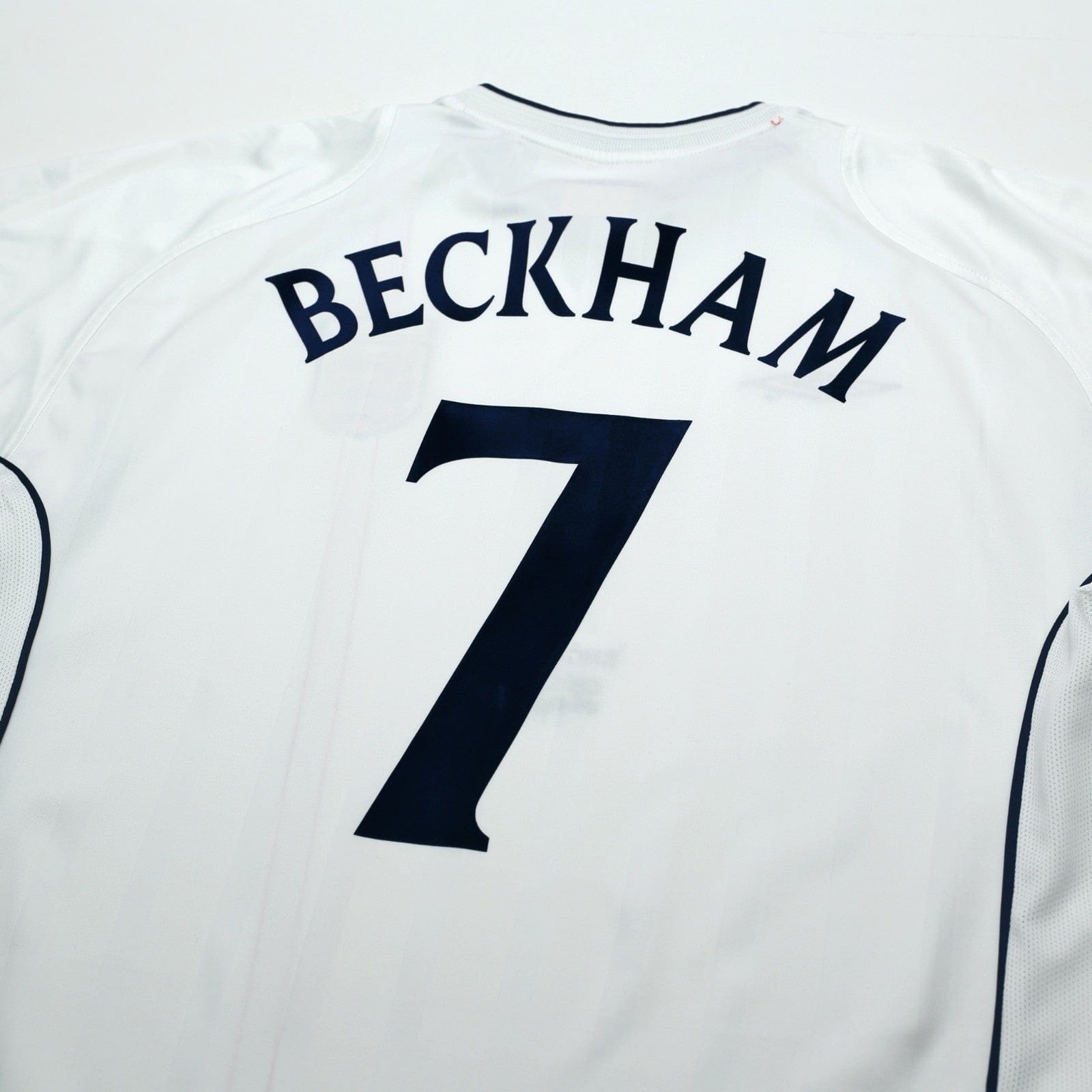2001/03 Beckham #7 England Vintage Umbro Home Greece Football Shirt (XL)