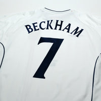 2001/03 Beckham #7 England Vintage Umbro Home Greece Football Shirt (XL)