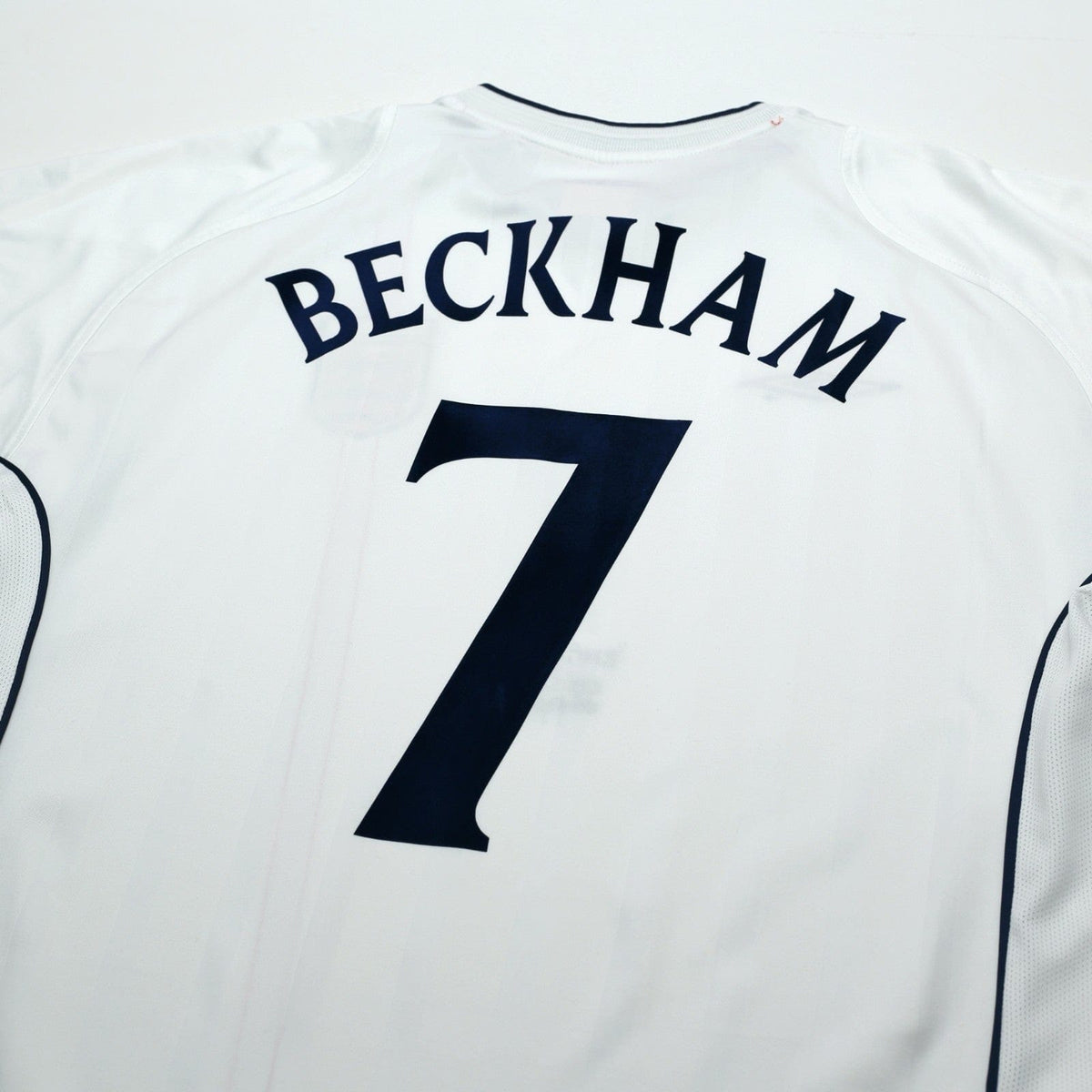 2001/03 Beckham #7 England Vintage Umbro Home Greece Football Shirt (XL)