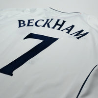2001/03 Beckham #7 England Vintage Umbro Home Greece Football Shirt (XL)