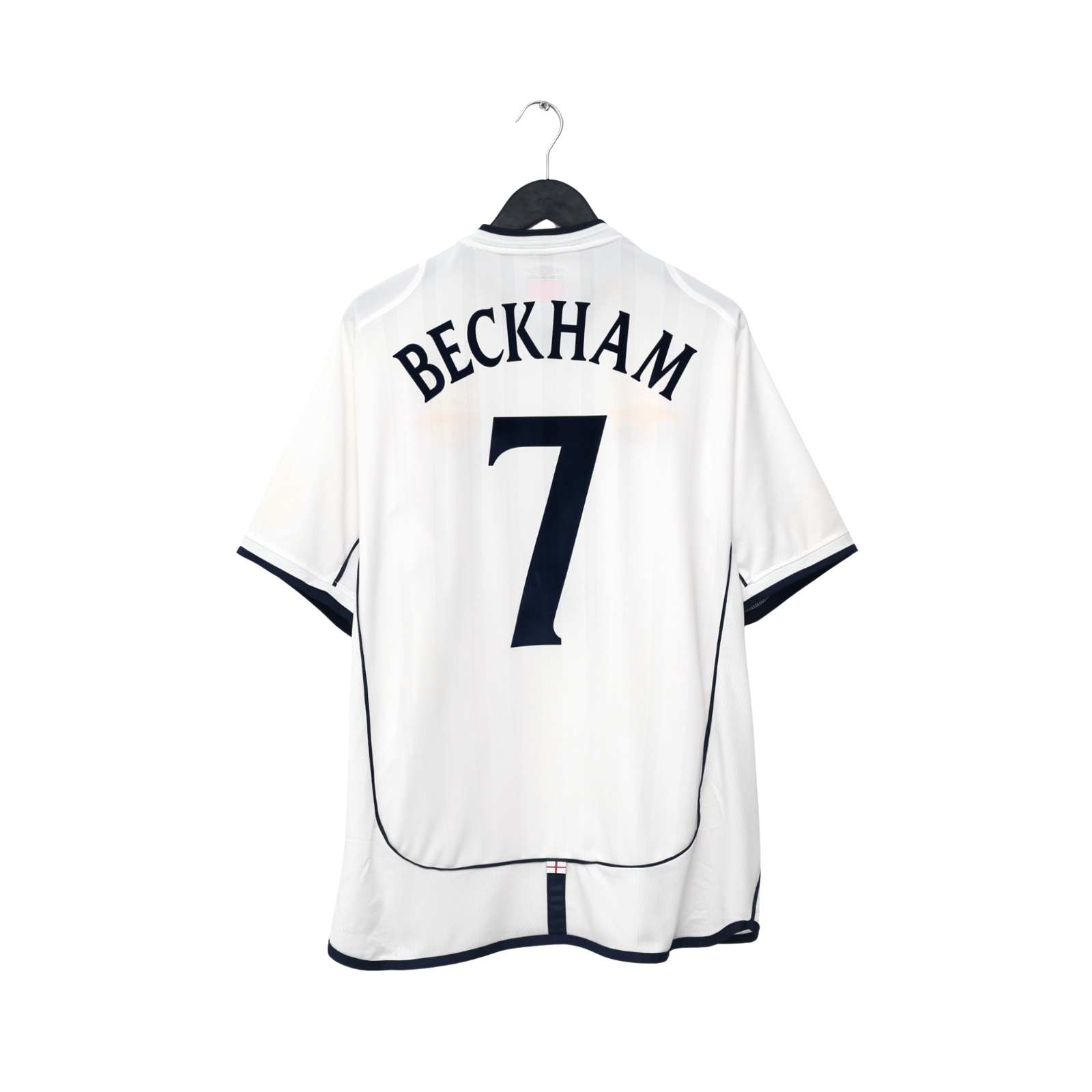 2001/03 Beckham #7 England Vintage Umbro Home Greece Football Shirt (XL)
