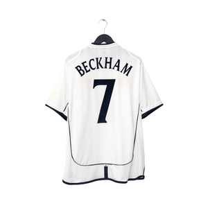 2001/03 Beckham #7 England Vintage Umbro Home Greece Football Shirt (XL)