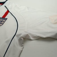 2001/03 Beckham #7 England Vintage Umbro Home Greece Football Shirt (XL)