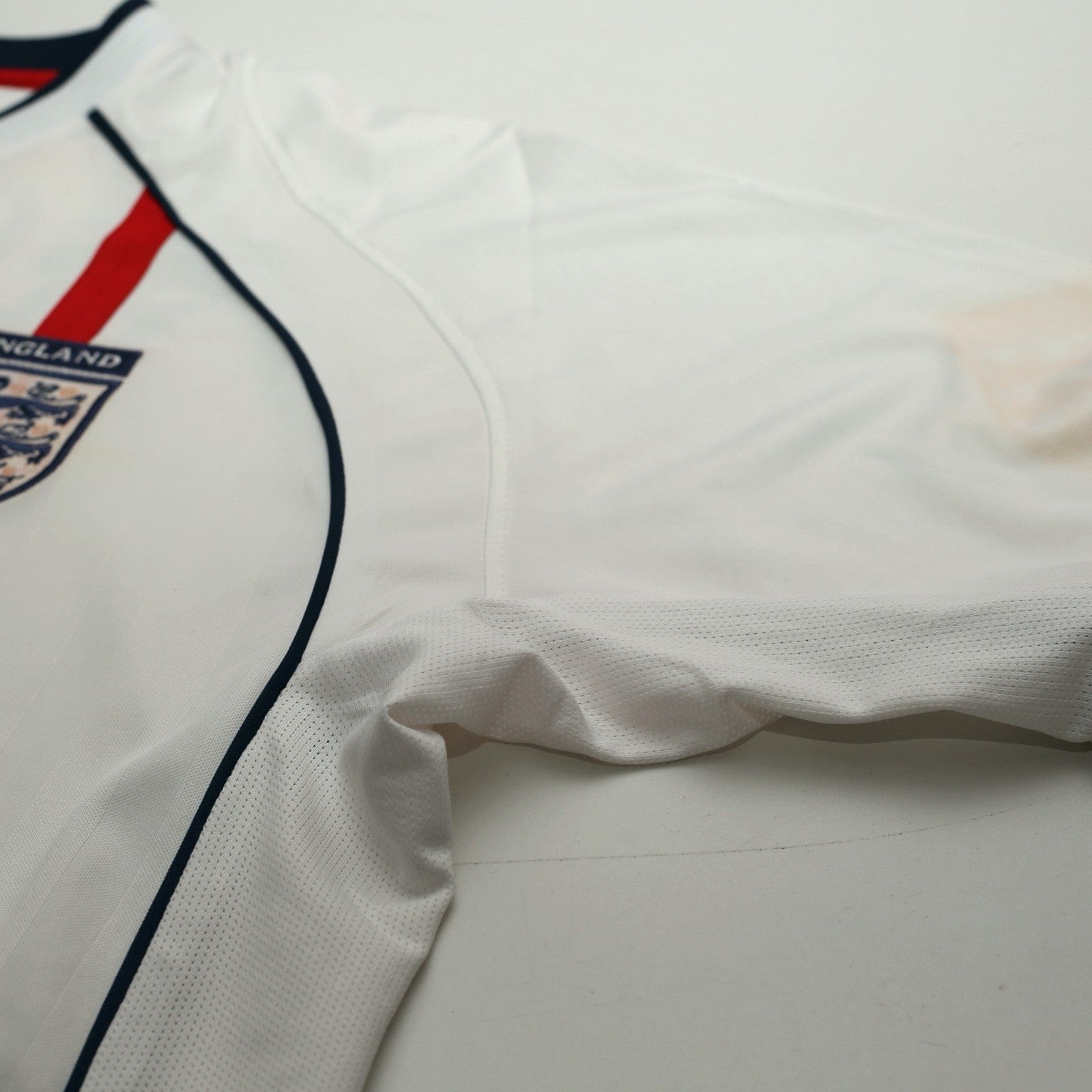 2001/03 Beckham #7 England Vintage Umbro Home Greece Football Shirt (XL)