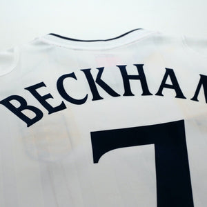 2001/03 Beckham #7 England Vintage Umbro Home Greece Football Shirt (XL)