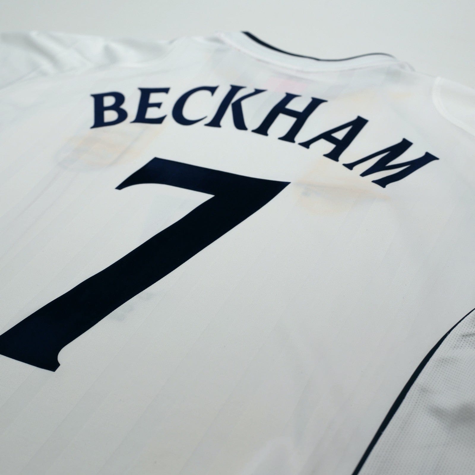 2001/03 Beckham #7 England Vintage Umbro Home Greece Football Shirt (XL)
