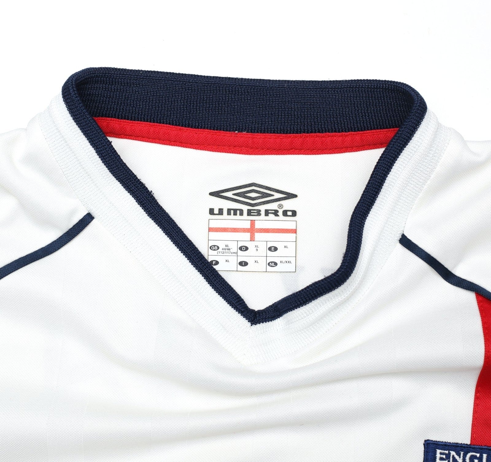 2001/03 BECKHAM #7 England Vintage Umbro Home Greece Football Shirt (XL) 2002