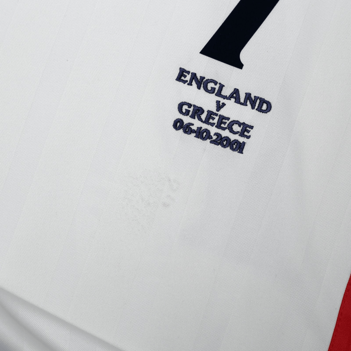 2001/03 Beckham #7 England Vintage Umbro Home Greece Football Shirt (XL) 2002 WC