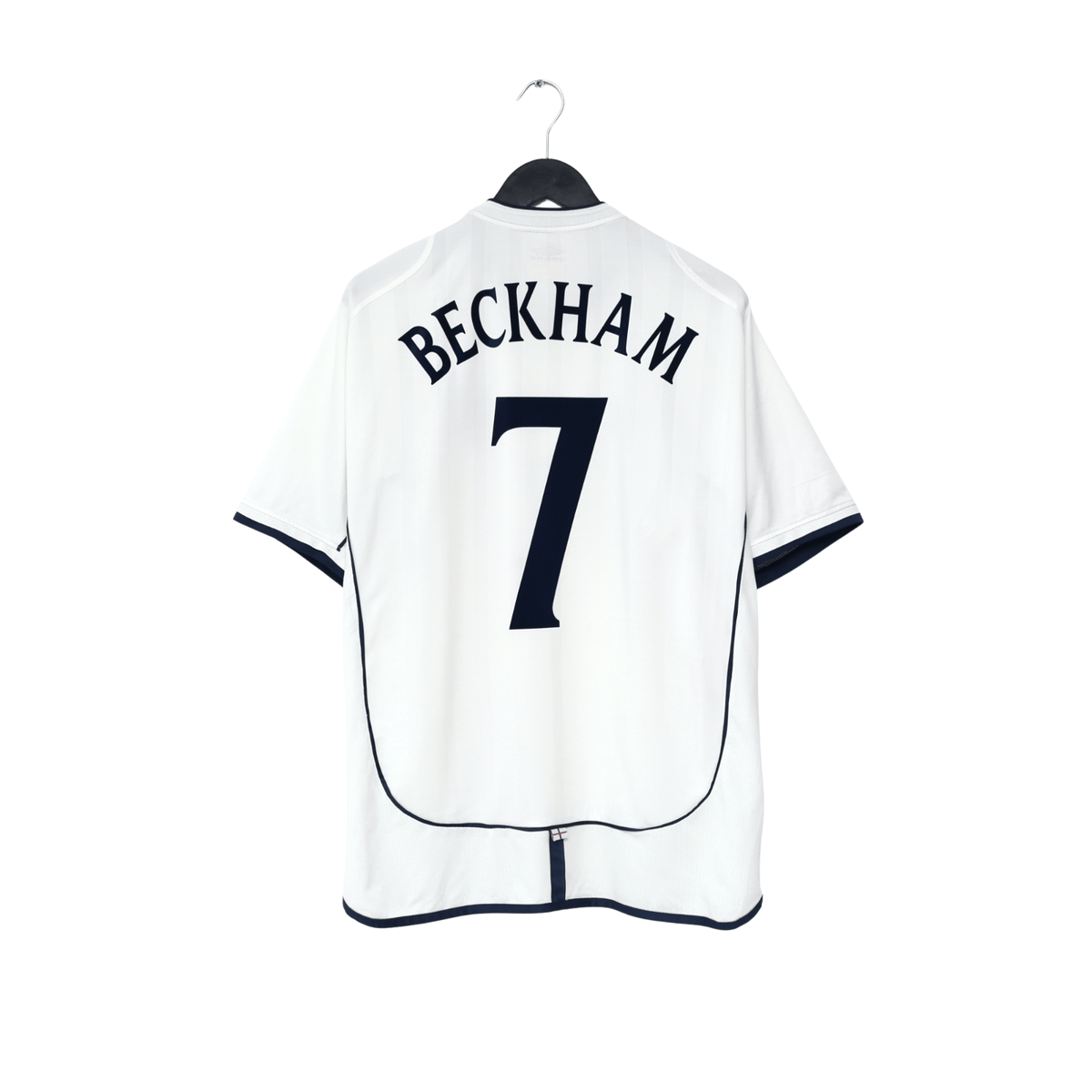 2001/03 Beckham #7 England Vintage Umbro Home Greece Football Shirt (XL) 2002 WC