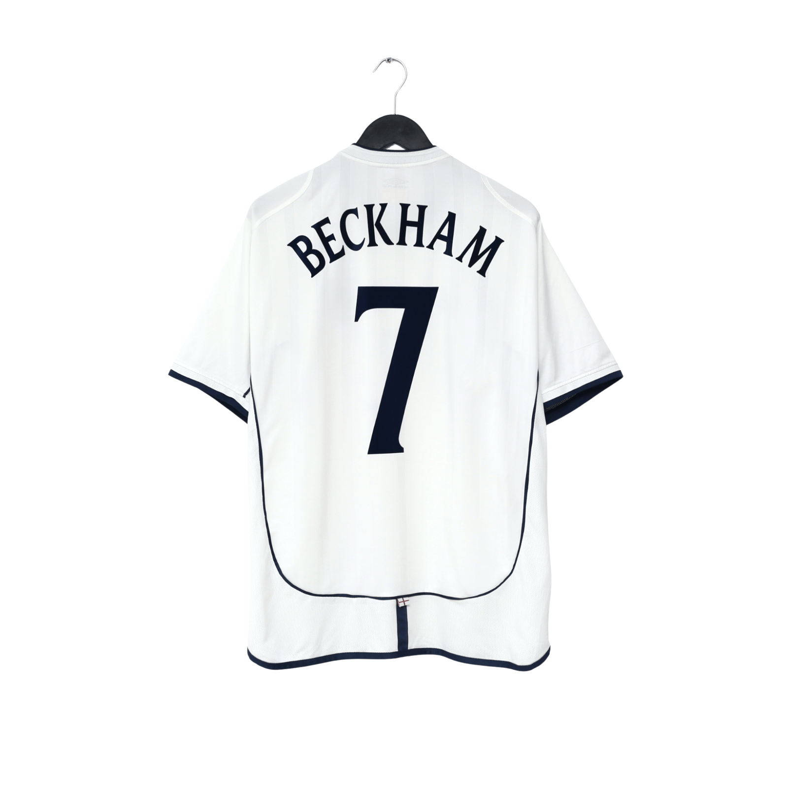 2001/03 Beckham #7 England Vintage Umbro Home Greece Football Shirt (XL) 2002 WC