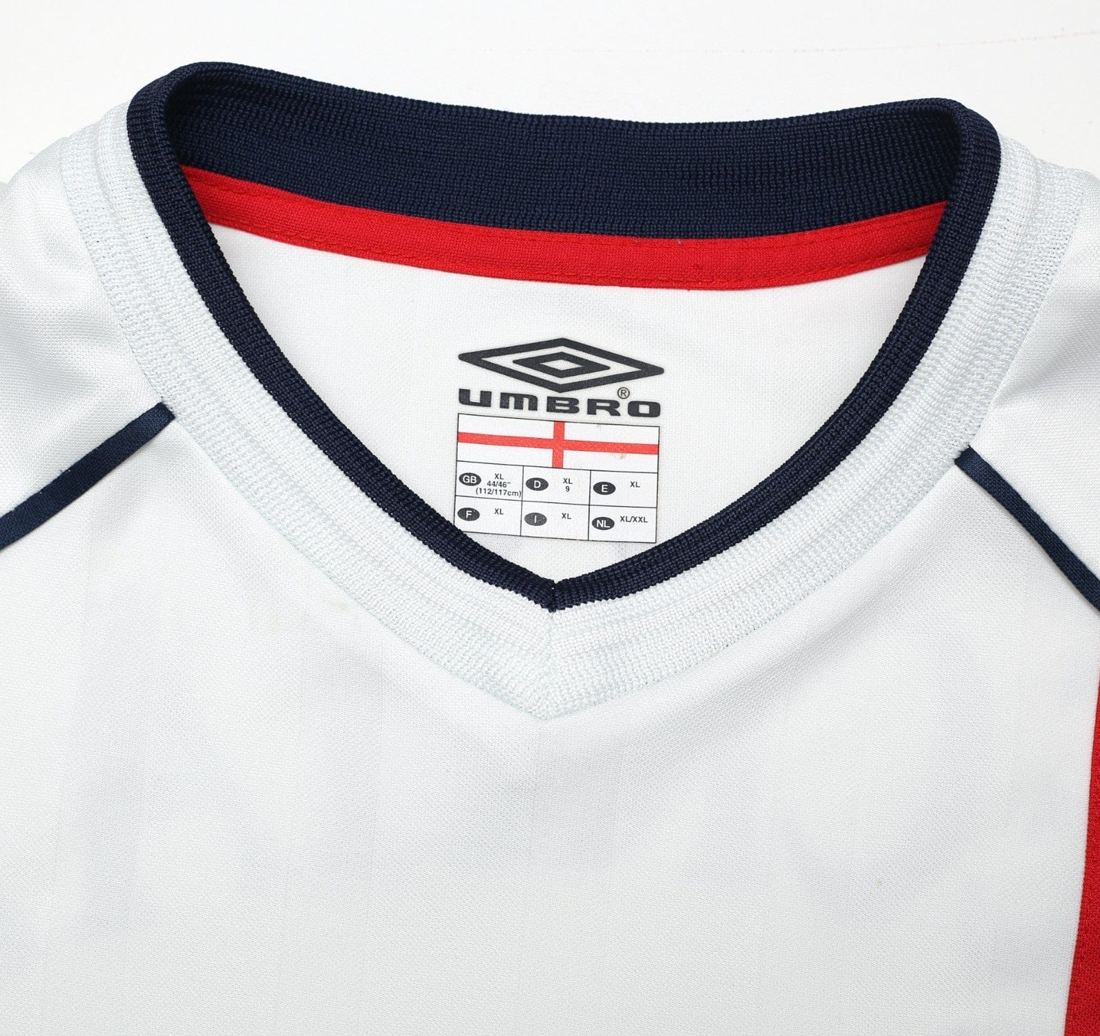 2001/03 BECKHAM #7 England Vintage Umbro Home Greece Football Shirt (XL) WC 2002