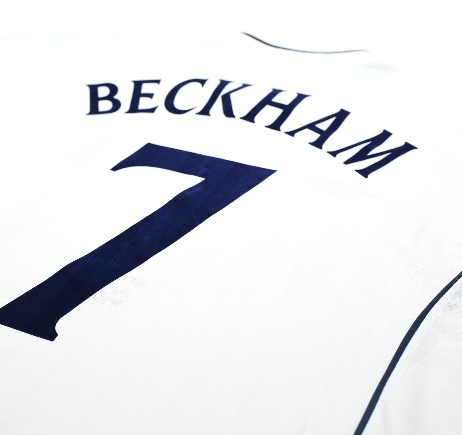 2001/03 BECKHAM #7 England Vintage Umbro Home Greece Football Shirt (XL) WC 2002